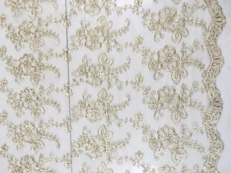 GLace 1Y/лот чёрное золотое кружево с вышивкой косточек на сетчатой ткани для свадебного платья и высококачественных аксессуаров одежды TX1202.