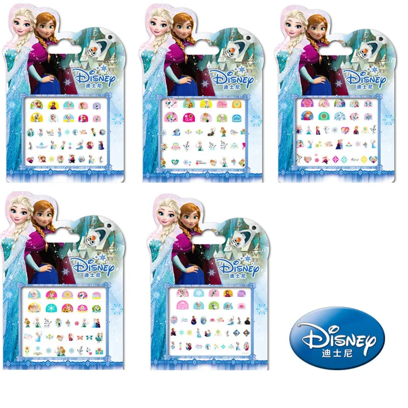5 шт./компл. disney стикер игрушки девушки Замороженные Эльза и Анна Игрушки Парикмахерская наклейка для ногтей s Белоснежка Принцесса Микки Минни детские серьги