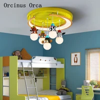 cartoon creative giraffe ceiling lamp boys girls bedrooms childrens rooms modern simple led color animal ceiling lamp