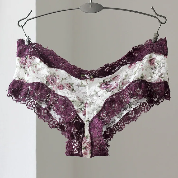 Новое поступление нижнее белье Voplidia женские сексуальные трусики с цветочным