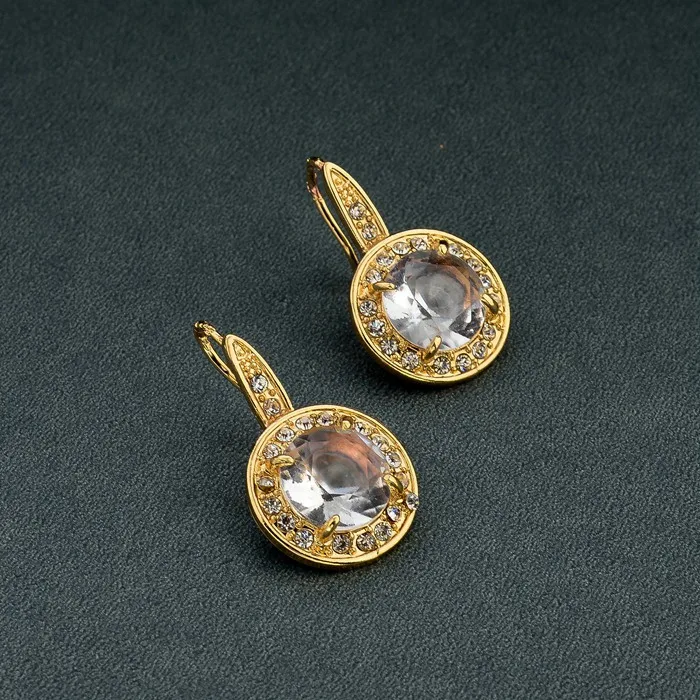 CHICVIE серьги золотого цвета с камнями для женщин Кристалл AAA кубические Серьги