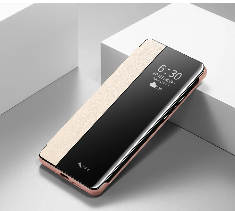 Для HUAWEI P30 Pro чехол из натуральной кожи с умным окошком для просмотра Пробуждение ударопрочный флип-чехол для HUAWEI P30 P20 Pro Чехол Fundas