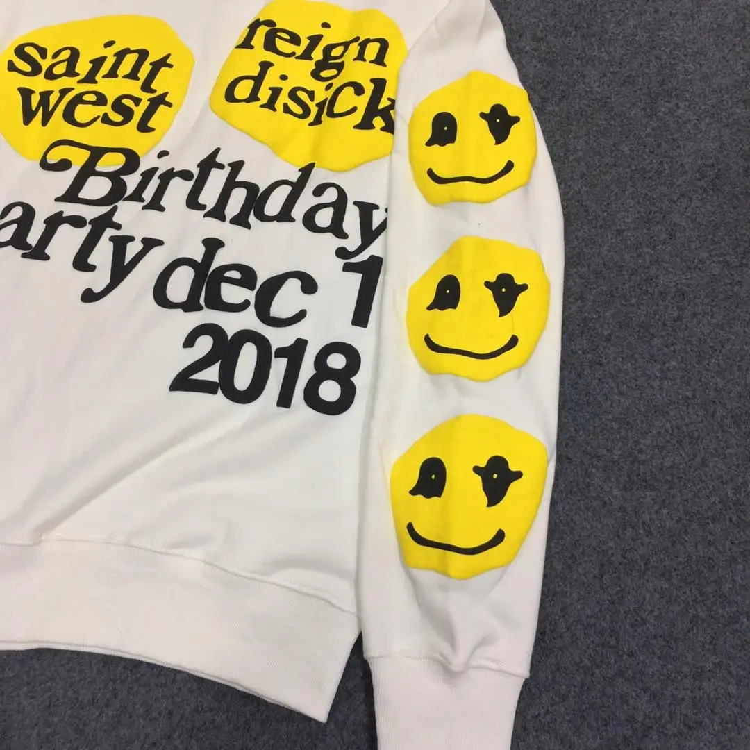 Kanye West/толстовки с капюшоном, улыбающееся лицо, Lucky Me KIDS SEE GHOSTS CFG, футболка на день рождения для мужчин и женщин, Рокки, толстовка с капюшоном, 1:1, высокое качество
