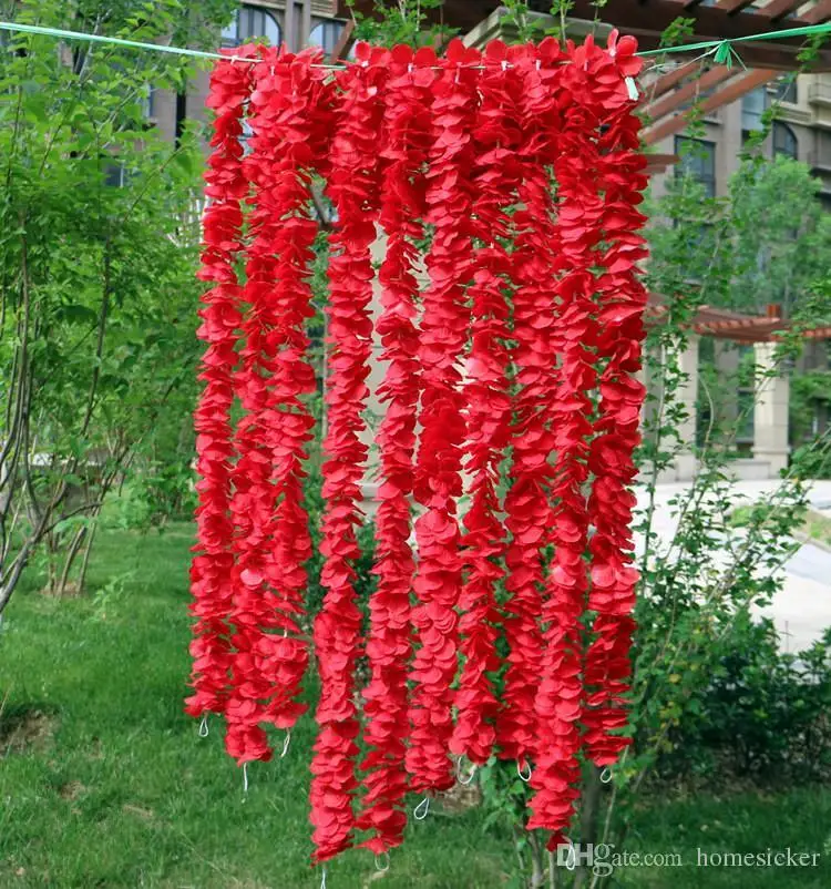 Koop 1 M Elk Stuks Kunstmatige Witte Cattleya Orchideeën Strings Bruiloft Zijden Bloemen Bloemstuk Bruiloft Props Groothandel 100 Stks/partij