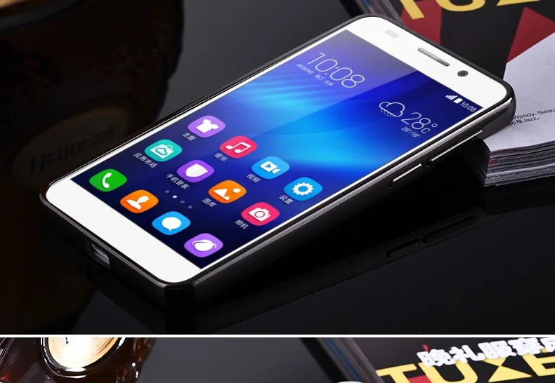 Xinchentech для huawei Honor 6 Чехол роскошный зеркальный металлический алюминиевый каркас+ акриловая жесткая задняя крышка для Honor 6 сумка аксессуары Coque