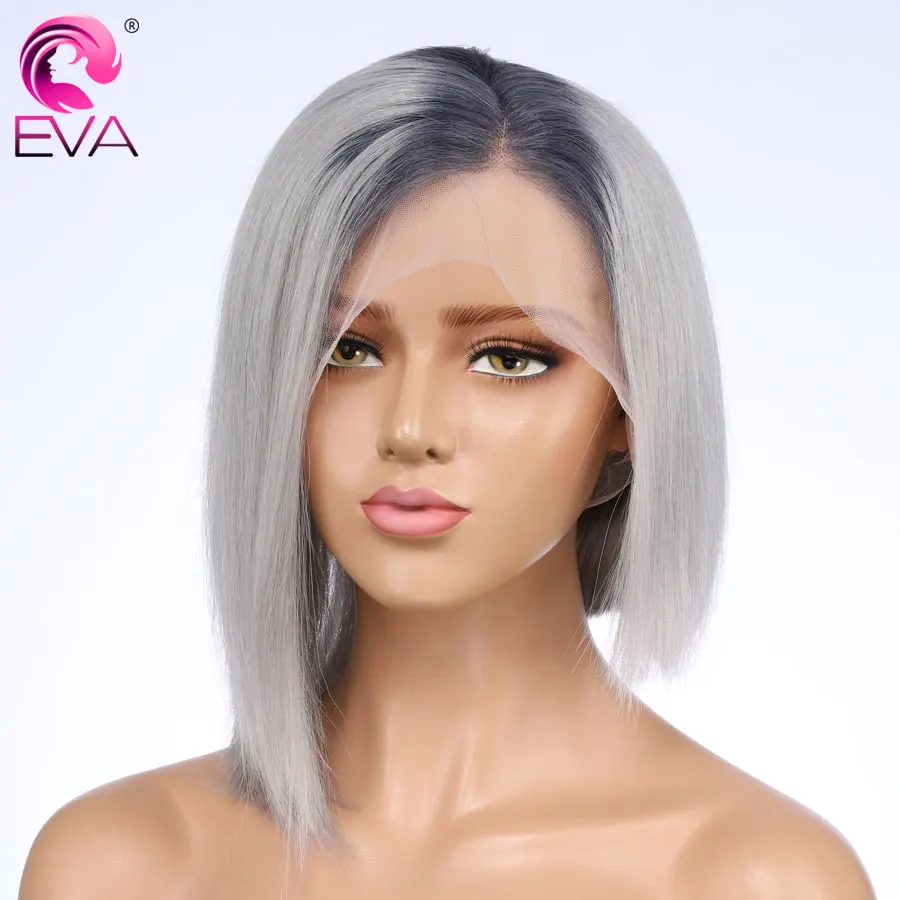 Короткие волосы из ЭВА кружевные фронтальные бразильские Remy прямые
