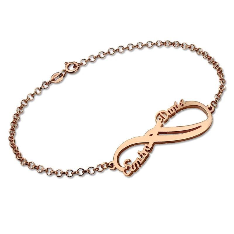 

AILIN Engraved Infinity Name Bracelet In Rose Gold Custom Name Bracelet Infinity Symbol Bracelet Mom Bracelet Best Friend Gift