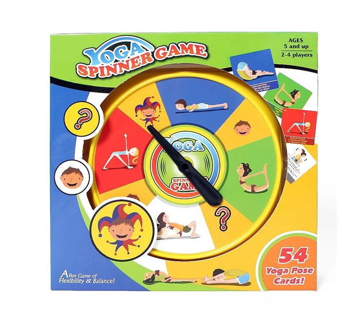 Дети весело Йога Spinner настольные игры с 54 поза карты Семья вечерние игрушки для детей 5 лет до