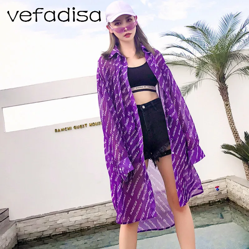 Vefadisa защиты от солнца для Для женщин 2018 летние топы и блузки с длинными рукавами