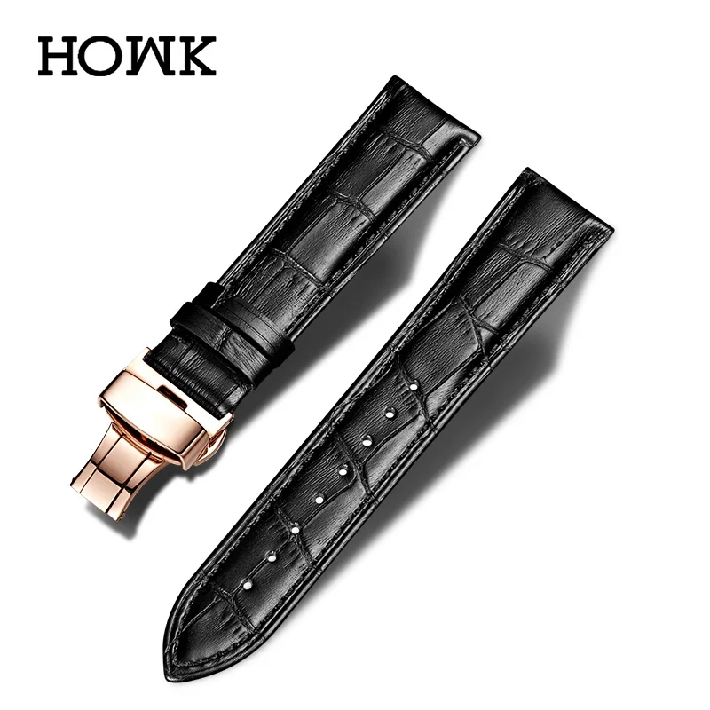 Ремешок HOWK для наручных часов кожаный браслет из телячьей кожи с застежкой