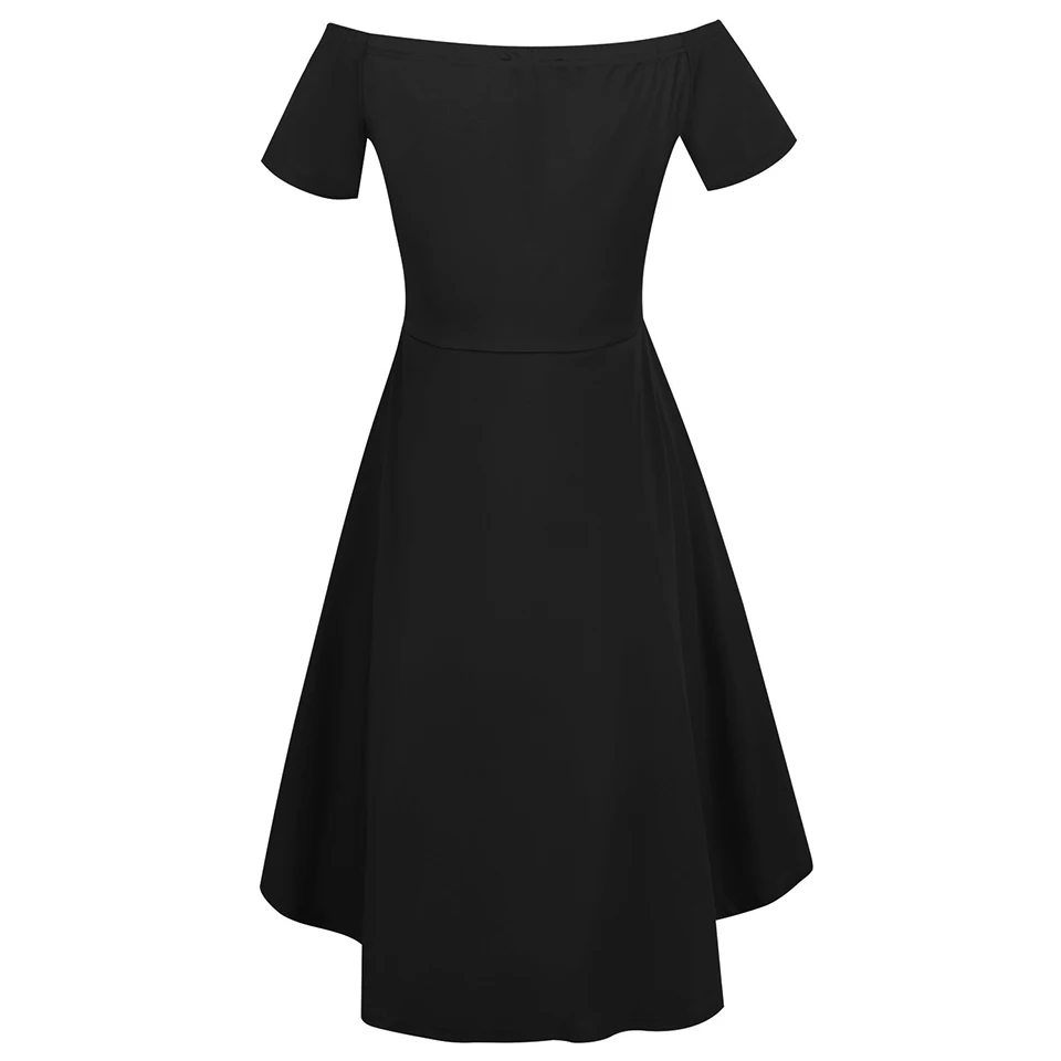 Oxiuly черное платье с открытыми плечами летнее женское 2017 элегантное цветочным