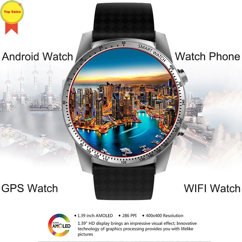 

3G Smartwatch Phone Android 5.1 OS watch MTK6580 Quad Core 8GB Heart Rate Monitor Pedometer GPS phonewatch men women Smart Watch