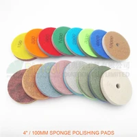 shdiatool 10pcspk 4inch sponge polishing pads stone sanding disc for soft stone marble artificial stone terrazzo diameter 100mm