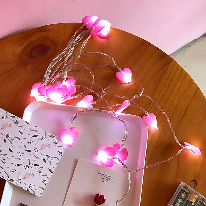 Светодиодный Сказочный светильник s Love Heart на батарейках 1,5 м 3 м светодиодный светильник-Гирлянда для праздника, свадьбы, рождественской вечеринки светодиодный светильник s украшение