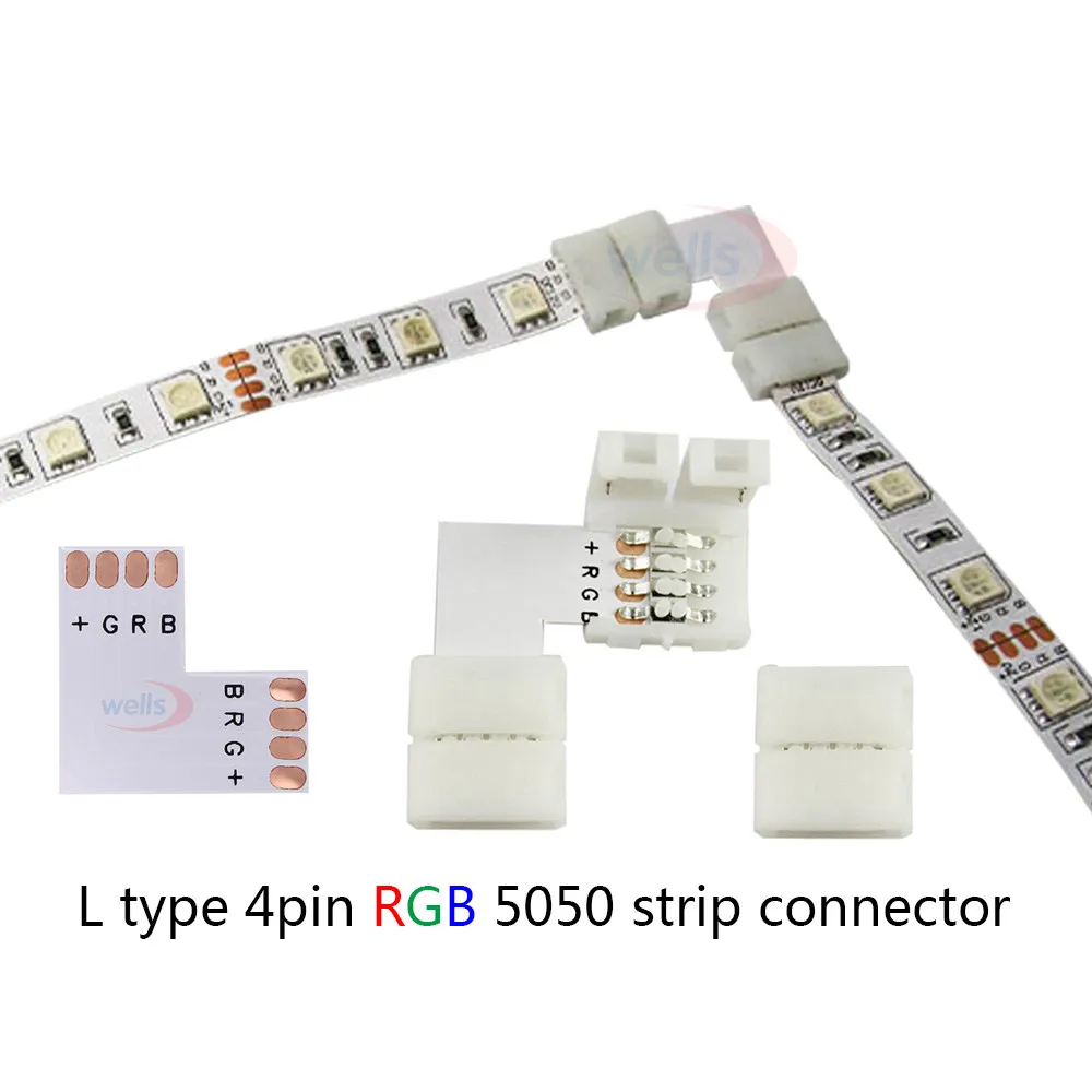 Best pricell 2pin 3pin 4 pin 8 мм 10 L форма светодиодный разъем для подключения угла под прямым