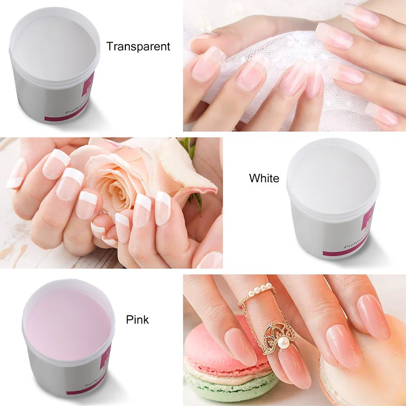 Акриловый прозрачный дизайн ногтей цветная акриловая пудра Декорирование