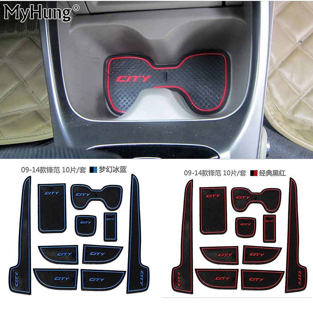 Для Honda City 2009 2010 2011 2012 2013 2014 автомобильные дверные коврики с желобом Нескользящие