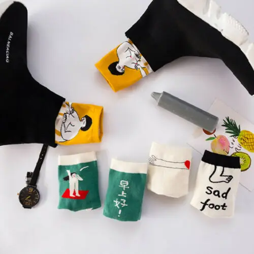 Оригинальные носки с рисунками из мультфильмов для мужчин и женщин хлопковые