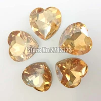 free shipping aaa glass crystal golden champion heart shape pointback rhinestones no hole diyclothing accessories swhp204