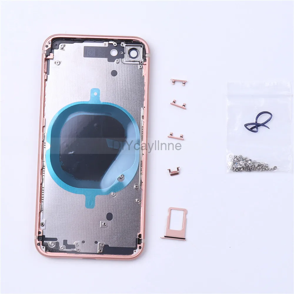 AAA запасные части для задней панели iPhone 8 8 Plus X 5," Задняя средняя рамка и Задняя стеклянная крышка с маленькими винтовыми частями