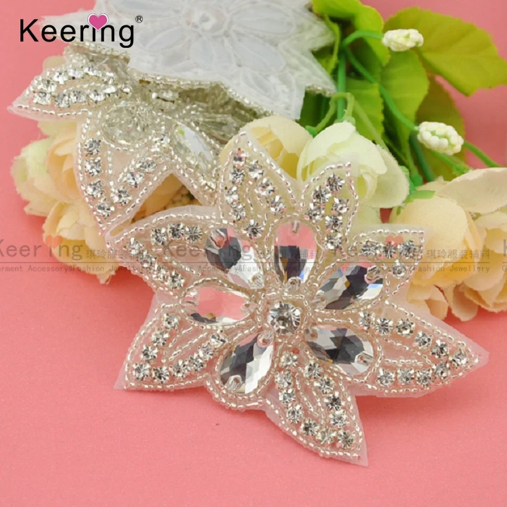 Красивые Цветы Стразы для свадебного платья|trimmings for dresses|trim rhinestonetrim dress |