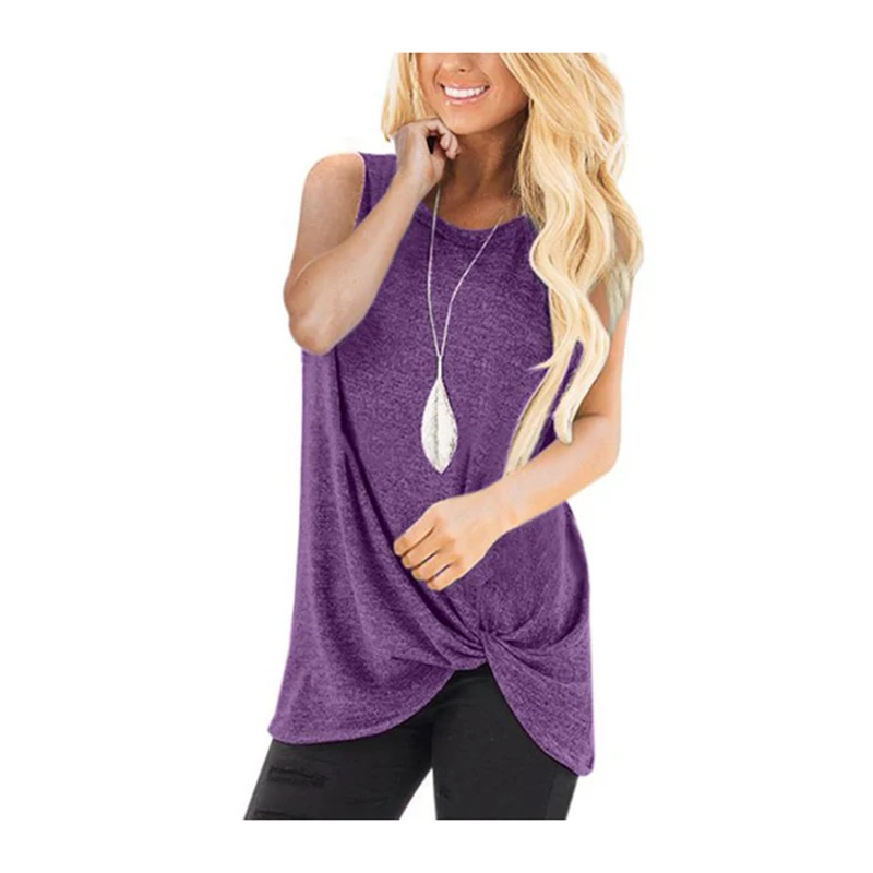 T shirt 2019 off shoulder casual solid color sleeveless women tshirt vestidos drop shipping | Женская одежда