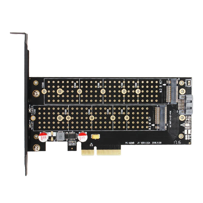 JEYI SK7 M.2 NVMe SSD NGFF для PCI-E X4 адаптер M ключ B ключ двойной интерфейс карты Поддержка PCI-E3.0 двойное напряжение 12 В+ 3,3 В SATA3