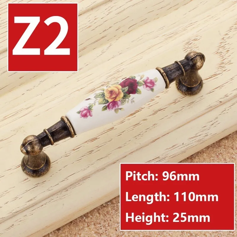 Ручки для антикварной мебели винтажные ручки для выдвижных ящиков, керамические китайские дверные ручки с цветами для кухонного шкафа, фурнитуры, Декор