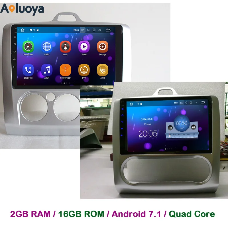 Aoluoya 4 ядра 2 ГБ Оперативная память Android 7.1 автомобиль DVD GPS плеер для Ford Focus 2005 2008 2009