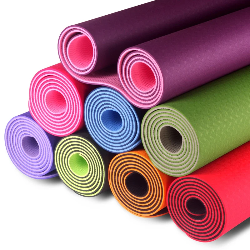 

6MM TPE Non-slip Yoga Mats For Fitness Tasteless Pilates Mat Gym Exercise Sport Mats Pads