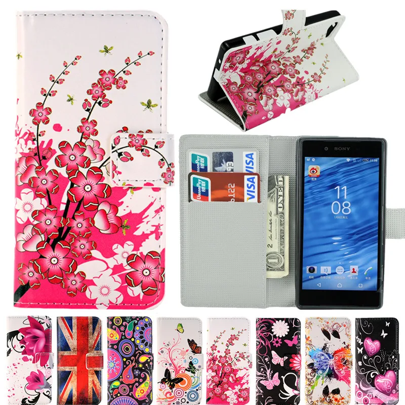 Кожаный чехол с откидной крышкой и бабочкой для SONY XPERIA T2 T3 E4 E4G C3 C4 C5 C6 Ultra Dual S36H |
