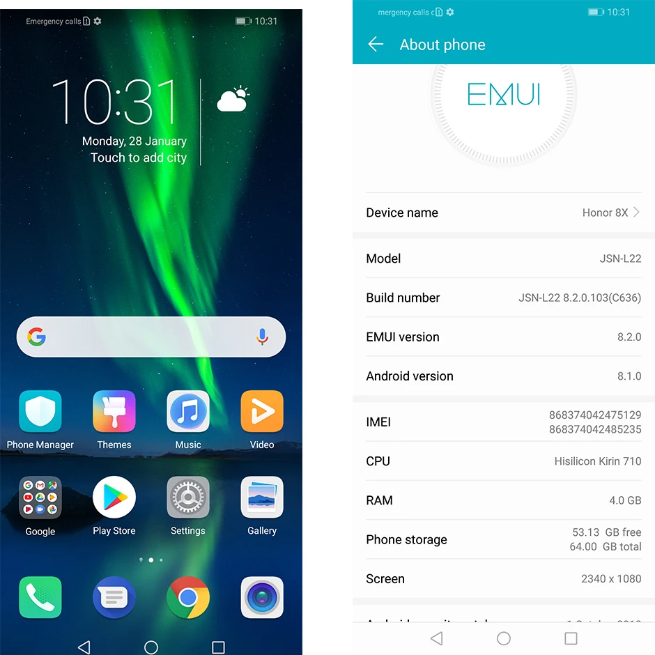 Huawei Honor 8X Max мобильный телефон 7 12 дюймов Android 8 1 16MP Восьмиядерный экран отпечатков