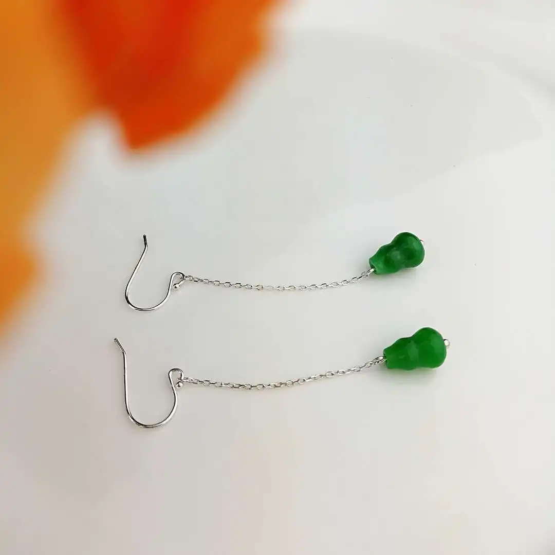 Лидер продаж 2018 новые серьги модные ювелирные украшения Tielong Raw Jadeite Jade изящная