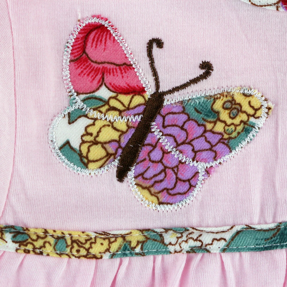 Футболка для девочек с цветочным принтом и бабочками Летний стиль милый костюм