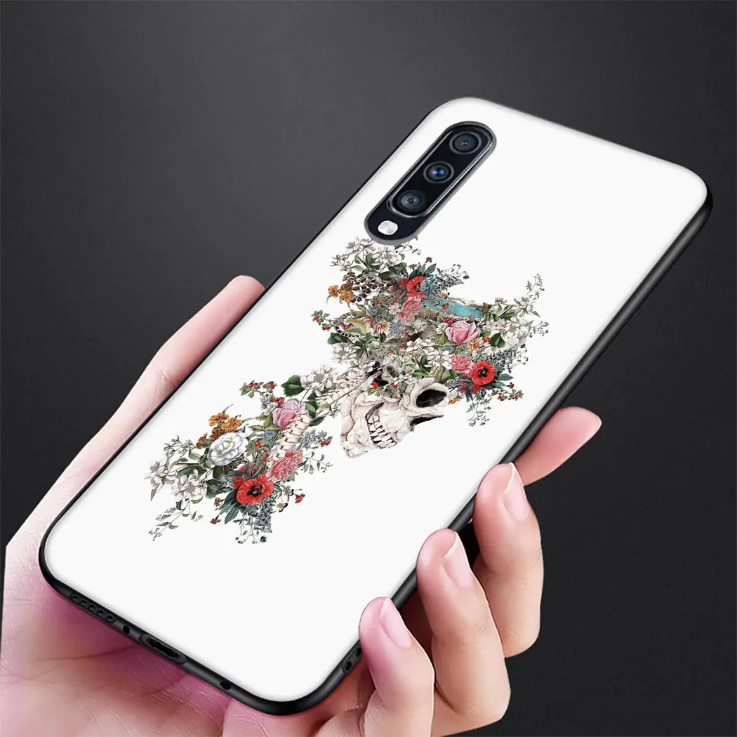 IYICAO розовых роз черепа из мягкого силикона с узором чехол для samsung Galaxy A70 A50 A40 A30 A10