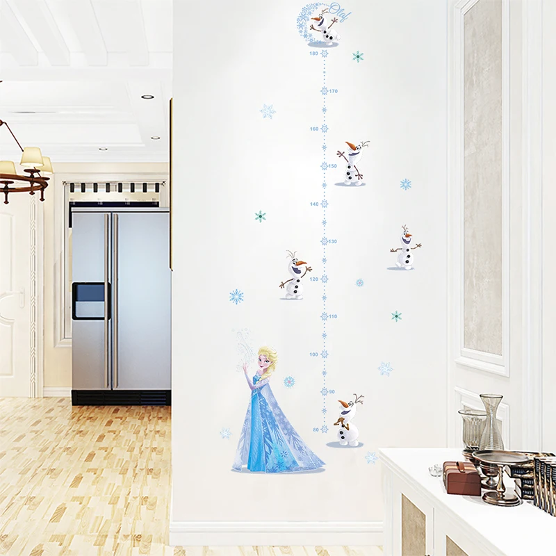 

Disney Olaf Elsa Wall Stickers For Kids Room Girl room Home Decor Frozen Decal Anime Movie Mural Art Growth Chart Height Measure