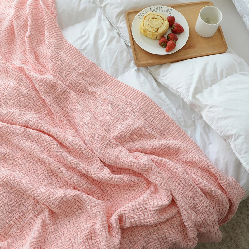 売却 110x18 0センチメートル/180 × 200センチメートルニットスローブランケットベッドカバーのためのリビングルームのソファベッド昼寝椅子オフィス睡眠竹毛布