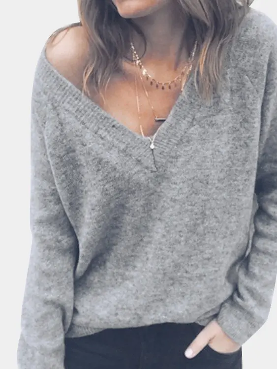 Savabien V Neck Sweater Women 2019 Long Sleeve Vintage Korean Style Casual Harajuku Knitted Black Knitwear Clothes | Женская одежда