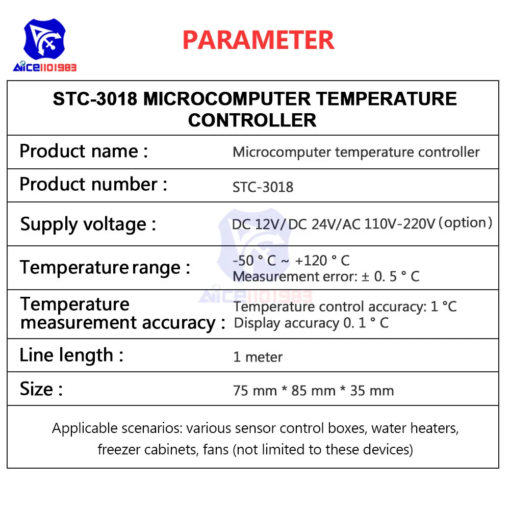 STC 3018 12V 24V 220V термометр двойной светодиодный цифровой трубчатый регулятор