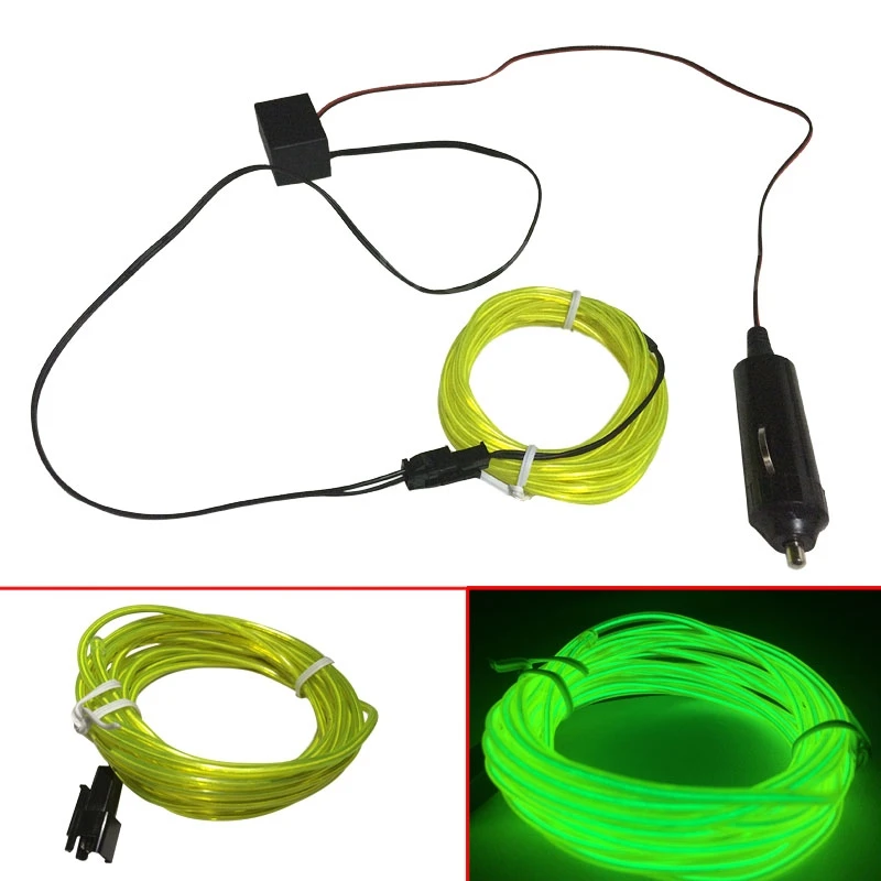Гибкий неоновый светодиодный светильник 12V 3 м/5 м свечение EL провода трос лента