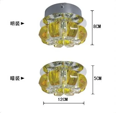 Colorpai Бесплатная доставка 5 Вт светодиодный потолочный светильник кристальная