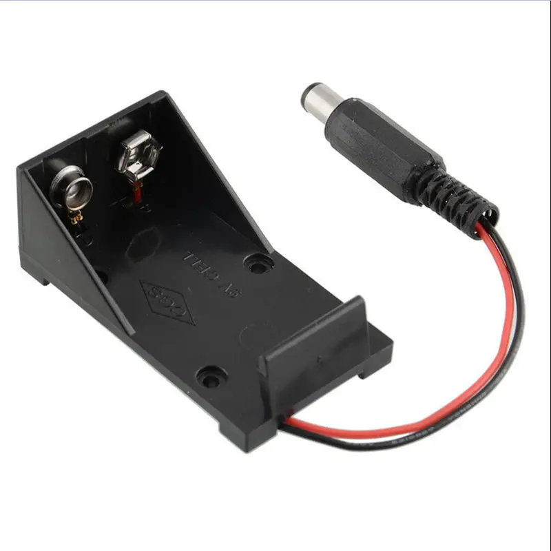 1pcs Battery Storage Clip Box Case Holder 9V Wire DC Plug 5.5 x 2.1mm For Arduino |