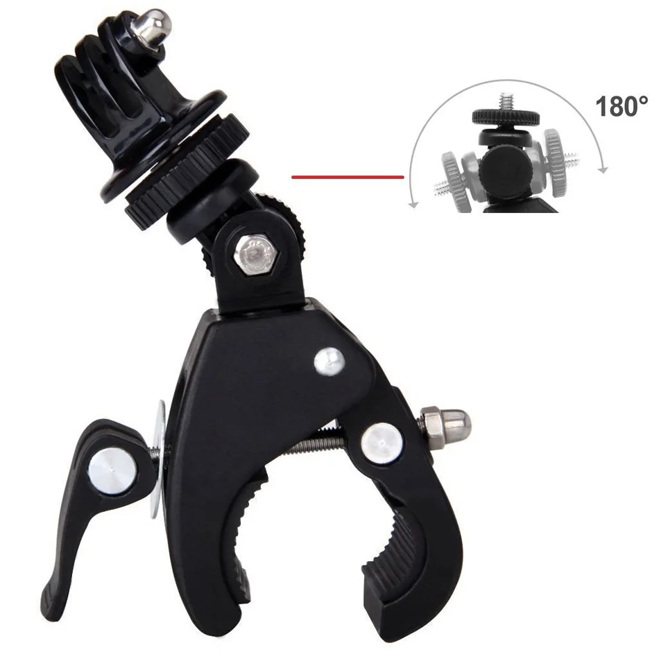 Bike Bicycle Motorcycle Handlebar Clamp Mount for Gopro Hero 5 6 4 SJCAM Eken Yi 4K Camera Holder Clip Go Pro Cycling Accessory |