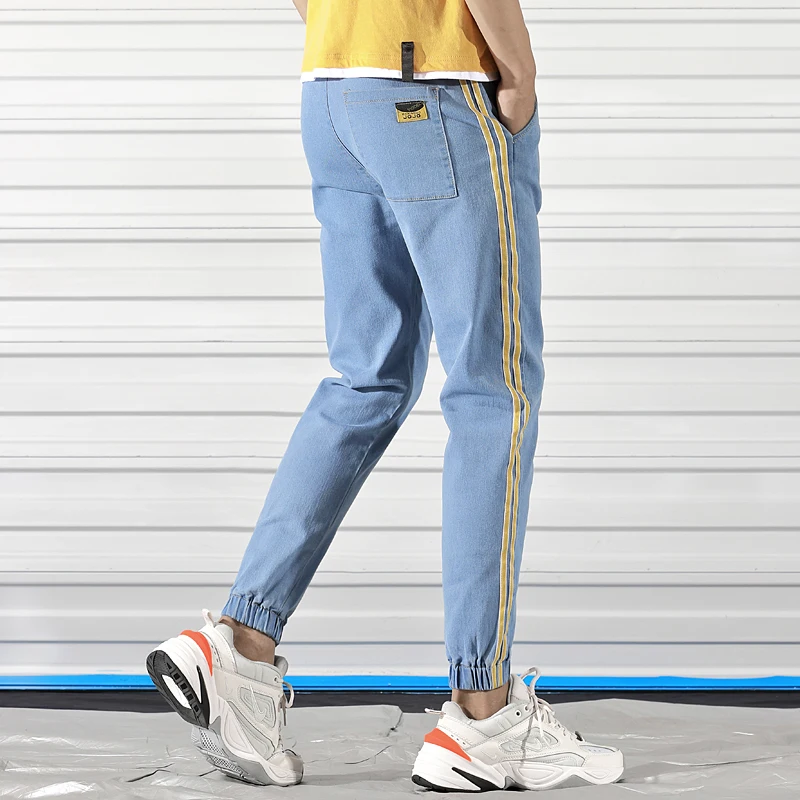 2019 Новый Для мужчин s джинсы шаровары Штаны Denim уличная стирка Повседневное