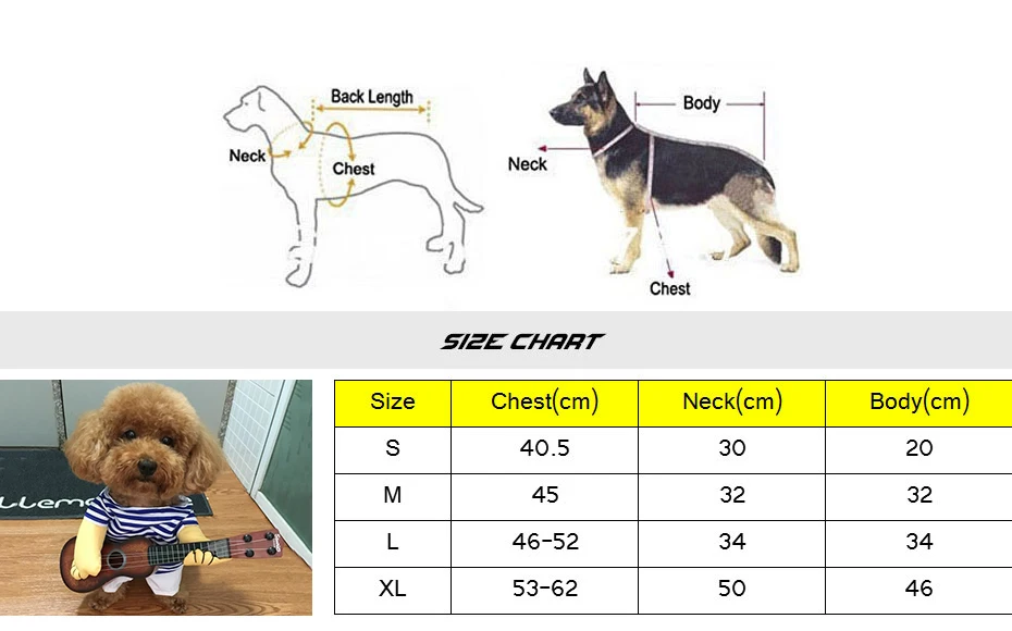 KIMHOME PET одежда для собак для маленьких собак интересный одежда-для-собак гитарист Ролевая игра Осень и зима чихуахуа пальто Французский бульдог одежда для животных Подходит для собак и кошек среднего размера S-XL