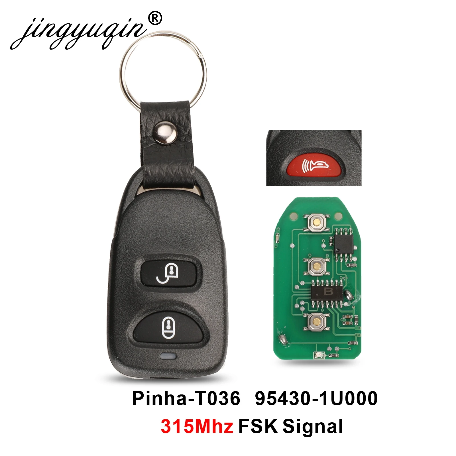 Jingyuqin 2 кнопки + паника 315 МГц для HYUNDAI Tucson Santa Fe Elantra 2005 2006 2007 2008 2009 2010 2011 клавиши без