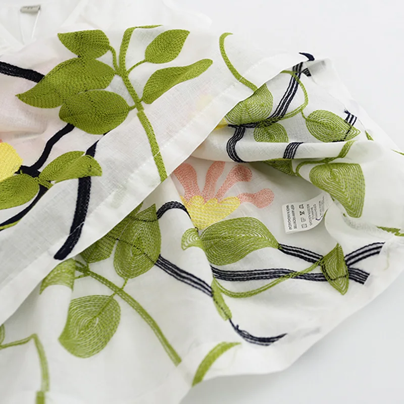 Hurave Girl Dress Floral Print 2019 Summer Girls V neck Embroidered Vest Children Cloth Toddlers Infant Vestidos Menina | Детская одежда