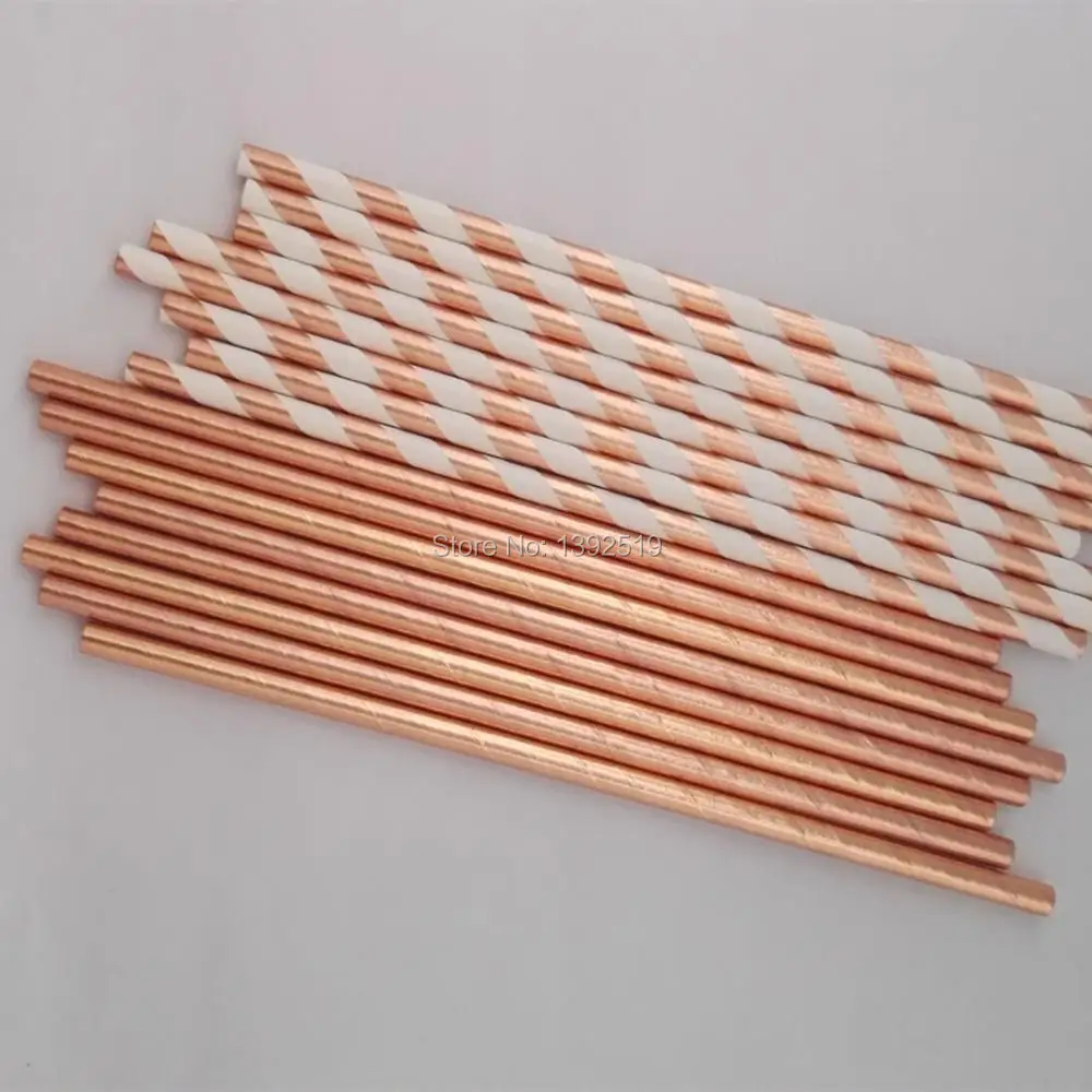 Бесплатная доставка 1000 шт красочные розовые золотые бумажные соломки для питья