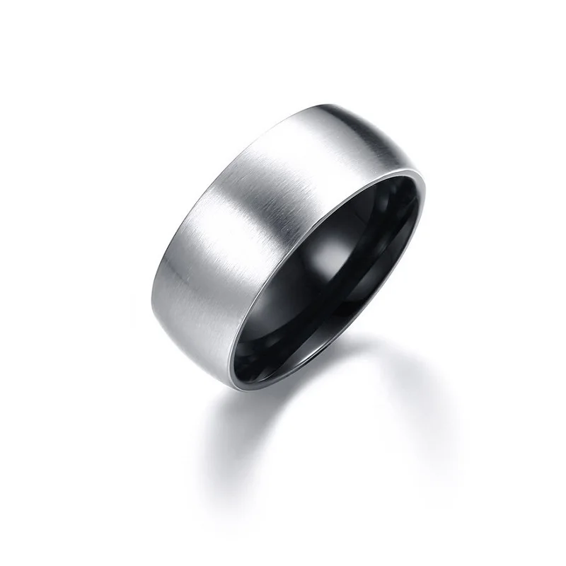 Мужское кольцо из нержавеющей стали простое серебряное 8 мм Размер 7 9 10 11 12|Кольца|