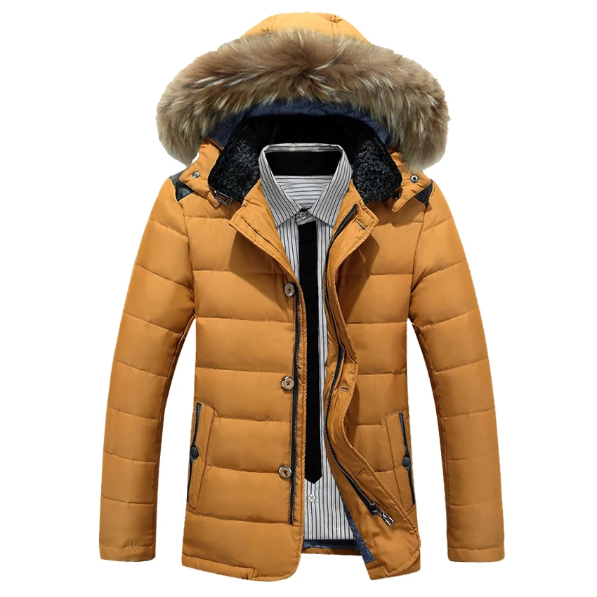 Бесплатная доставка 2018 горячая Распродажа теплые мужские парки с меховым